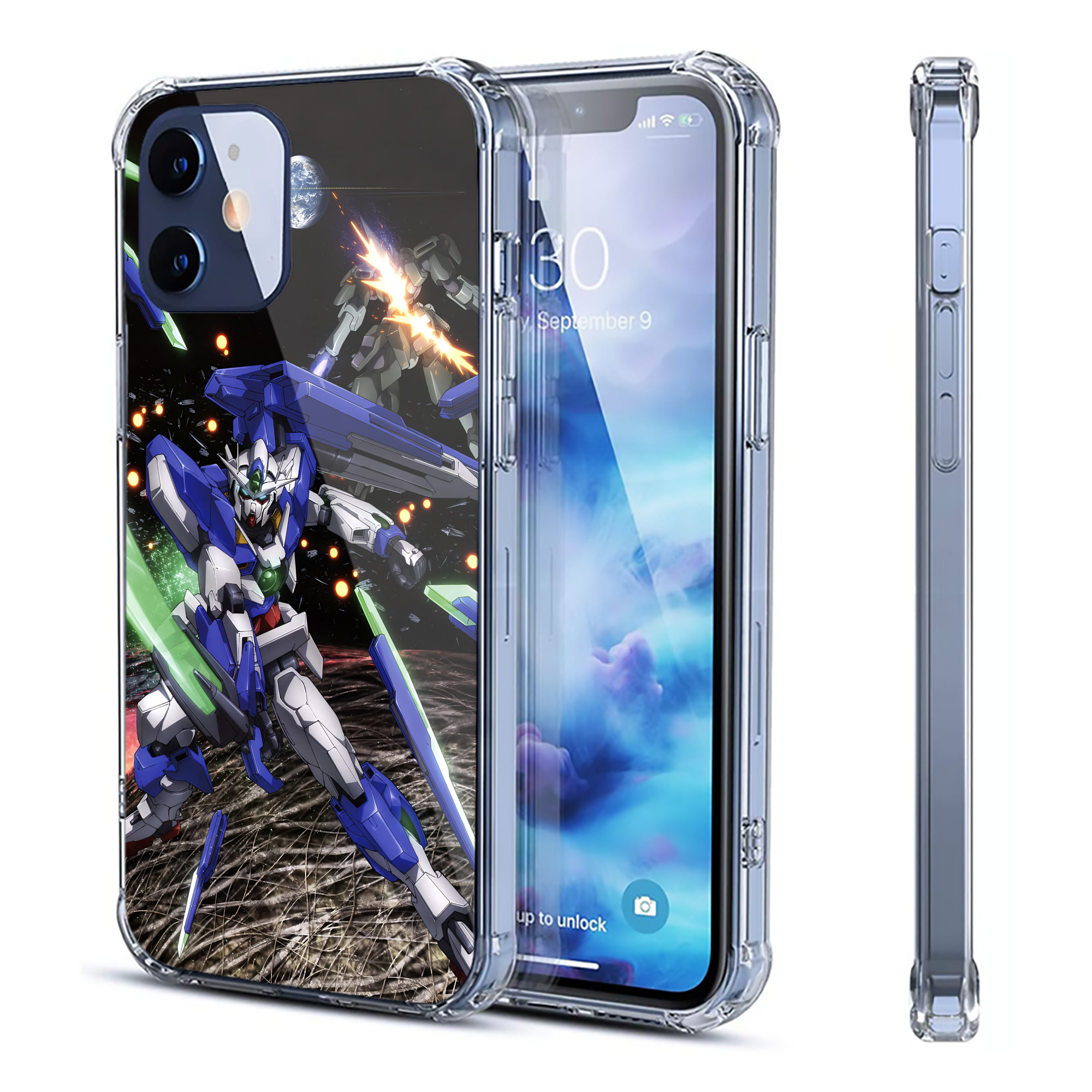 （画像用） 機動戦士ガンダム Mobile Suit Gundam 【iPhone 12シリーズ対応】透明スマホケース（クリアソフトケース）
